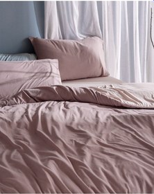 Resim Madame Coco Lumi Çift Kişilik Pamuklu Penye Lastikli Nevresim Takımı - Pudra 8684427198919 Pudra 