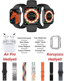 Resim SEYUWATCH HX Series 9 Suit Max Akıllı Saat | Bluetooth Kulaklık, 7 Kordon Hediyeli Koruyucu Hediyeli 