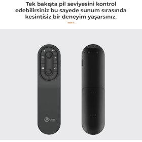 Resim Lecoo SPT9604 Kablosuz 2.4 Ghz USB Alıcılı Lazer Presenter Sunum Kumandası Siyah 