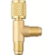 Resim Globalbloom Sarı R22 R12 R134 Hızlı Bağlantı 3 Yollu Pirinç Hvac Tee Vana Adaptörü 