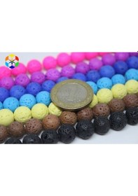 Resim Yasam Tohumu Lav Taşı Sarı Renkli Yarım Dizi 10 MM 18 CM Altın 