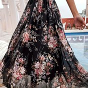 Resim Zarif Çiçek Desenli A-Line Etek - Hafif Polyester Maxi Etek Kadınlar İçin, Bahar/Yaz/Sonbahar İçin Mükemmel, Akışkan Siluet | Esnek Olmayan Etek 