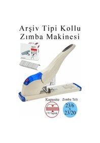 Resim Büyük Boy Zımba Makinesi 1 Adet 9170 Arşiv Tipi Zımba Makinası 170 Yaprak Kapasiteli Zımba Teli Hediyeli Kollu Zımba 