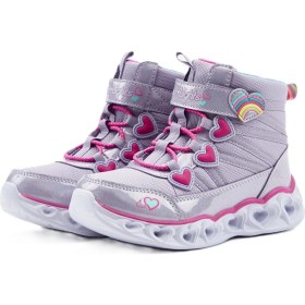 Resim Skechers Lights-Sweet Styling Kids Sneaker Işıklı Bilekli Lastik Bağcıklı Cırtlı Günlük Çocuk Ayakkabısı Mor 