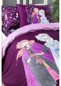 Resim Özdilek Frozen Natural Disney Lisanslı Lastikli Fitted Çarşaf Çocuk Nevresim Takımı Tek Kişilik - Lila Lila 