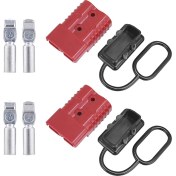 Resim Haashu 2pcs 2-4 Awg 175A Pil Güç Konektörü Kablosu Hızlı Bağlantı Bağlantısı Kesme Kiti Vinç Römork Kırmızı Için Anderson Konnektörü Için (Yurt Dışından) 