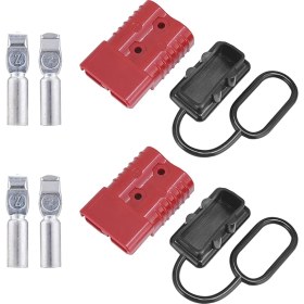 Resim Haashu 2pcs 2-4 Awg 175A Pil Güç Konektörü Kablosu Hızlı Bağlantı Bağlantısı Kesme Kiti Vinç Römork Kırmızı Için Anderson Konnektörü Için (Yurt Dışından) 