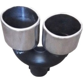 Resim 90 Mm. Yassı Içi Boş Sağ Çıkışlı Çiftli Egzoz Ucu 1 Adet 