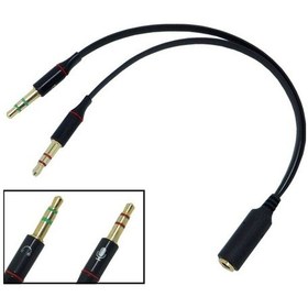 Resim Aux 3.5 Mm Kulaklık Mikrofon Dönüştürücü Birleştirici Kablo 