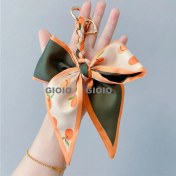 Resim Silver1 Gıoıo Yeni Ipek Eşarp Anahtarlık Kişiselleştirilmiş Inci Papyon Çanta Çekicilik Dokuma Anahtarlık (Yurt Dışından) 