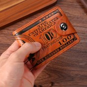 Resim 1 adet Erkek Dolar Stili Yaratıcı Cüzdan, Manyetik Tokalı Yüz Dolarlık Kısa Cüzdan 