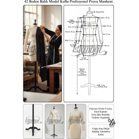 Resim Manken İstanbul 42 Beden Yüksek Kalite Döküm Ayak Kollu Fransız Profesyonel Prova Mankeni Terzi Mankeni 
