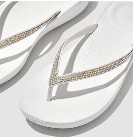 Resim Fitflop Iqushıon Sparkle R08 Beyaz Kadın Parmak Arası Terlik Beyaz 
