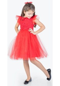 Resim Mnk Baby & Kids Roza Dantel Tütü Kız Çocuk Abiye Elbise Mnk0546 001 