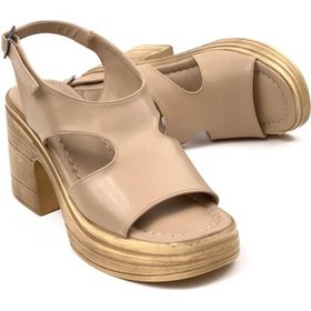 Resim Kadın Lende Nut Yüksek Topuk Ortopedik Taban Sandalet 001 