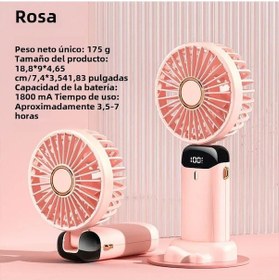 Resim Taşınabilir El Tipi Vantilatör 3000mah Katlanabilir Boyun Desteği Ve Pembe, 