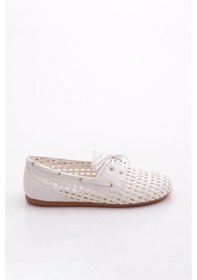 Resim Dgn B00112 Kadin Delikli Oxford Ayakkabi Beyaz 