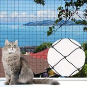 Resim Balıkonağı Kedi Ağı, 8 X 3m Düşme Önleyici Ağ, Balkon, Pencere ve Merdiven için Güvenlik Ağı, Siyah 