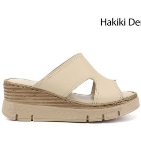 Resim Gönderi(R) Gönderi R Kadın Bej Dolgu Topuklu Hakiki Deri Terlik Dyza72745524 