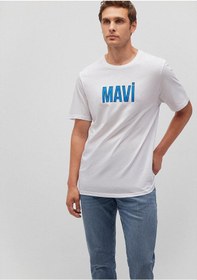 Resim Mavi Erkek Mavi Logo Tişört Beyaz 066842-620 Beyaz 