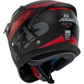 Resim Axxis Motosiklet Kaskı Hunter SV Block B5 Matt Fluor Red Sport Moduler Kask Off-Road 