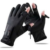 Resim Pazly Kışlık Su Geçirmez Rüzgar Koruyucu Eldiven - Dokunmatik Ekran Uyumlu Sıcak Tutan Siyah Eldiven, M 