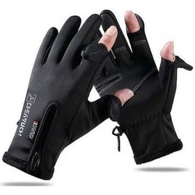 Resim Pazly Kışlık Su Geçirmez Rüzgar Koruyucu Eldiven - Dokunmatik Ekran Uyumlu Sıcak Tutan Siyah Eldiven, M 