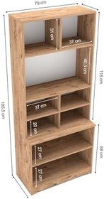 Resim Bohem Çok Amaçlı Kiler Mutfak Dolabı - Beyaz N Çizgili Model Beyaz N Çizgili Model 