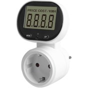 Resim Vkemall Priz Avrupa Fiş Soketi 45 Dönebilen Büyük Lcd Ekranlı Güç Ölçüm Soketi Dijital Ekran 