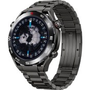 Resim Gümüş Titanium Pro Sesli Görüşme Nfc Rehber Tansiyon Gps Smart Akıllı Saat Titaniumpro 47 mm Çok Re 