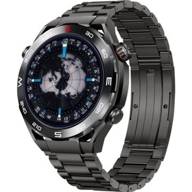 Resim Gümüş Titanium Pro Sesli Görüşme Nfc Rehber Tansiyon Gps Smart Akıllı Saat Titaniumpro 47 mm Çok Re 