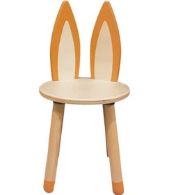 Resim Woodnjoy Wood & Joy Doğal Ahşap Renkli Çocuk Sandalye Tilki Turuncu 