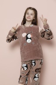 Resim sharin Çocuk Desenli Kışlık Polar Pijama Takımı 9c-20238k 