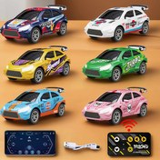 Resim TurboAlloy 1:64 RC Araba APP Kontrollü & LED Işıklı - Erkek Çocuklar için Çarpışmaya Dayanıklı Şarj Edilebilir Mini Yarış Arabası, Çoklu Hız Ayarlanabilir ve Sabit Sürüş Kontrolü 
