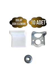 Resim Dolap Askı Elemanı Mobilya Duvar Askı Aparatı Beyaz 10 Adet Beyaz 