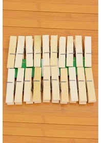 Resim Bambu Ahşap Mandal 20 Lİ Mandal Seti Bambu Mandal Ahşap Mandal Ahşap 