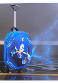 Resim Sonic Anaokulu Kreş Çocuk Valiz Sırt Çantası Çekçekli Sonic Teker 