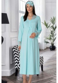 Resim Mecit Pijama Lohusasepeti 5312 Dantel Yaka Lohusa Gecelik 001 