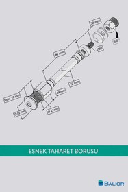 Resim BALİOR Asma Klozet Esnek Taharet Borusu Ø22 – 90 mm Rakorlu Bağlantı 