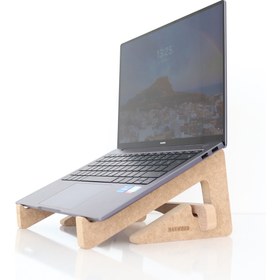 Resim Ahşap Laptop Standı - 13" - 14" Laptoplar Ile Uyumlu - Laptop Yükseltici - Wls6 