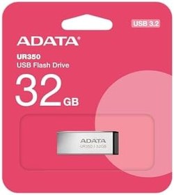 Resim ADATA Metal Kapaksız 32GB USB 3.2 Flash Sürücü (Model UR350-32G-RSR/BK) 