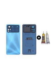 Resim Xiaomi Poco Pocophone X4 Pro Uyumlu Kamera Camlı Arka Pil Kapağı Mavi + B7000 Çok Renkli 