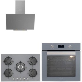 Resim Silverline BO6502S02 - CS5622S01 - 3481 3'lü Ankastre Cam Set Gri 