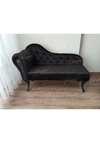 Resim Dekoratif Bihter Koltuk Josefin Puf 110 Cm Siyahayak Siyah 