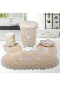 Resim Lisa Vizon 6 Prç Banyo Kirli Çamaşır Sepeti Ve Paspas Seti Diğer 