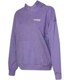 Resim hummel Devon Zip Neck Hoodie Mor Kadın Hoodie 