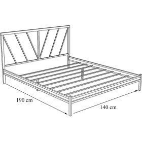 Resim Metalia gm 227 Gözde Dublex Metal Karyola Siyah 140X190 