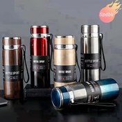 Resim 800 ml / 1000 ml (27 oz / 33.81 oz), Taşıma Kayışı ile 316 Paslanmaz Çelik Vakumlu Yalıtımlı Su Şişesi, 24 Saat Sıcak ve Soğuk Tutma, Dış Mekan için Sızdırmaz Taşınabilir Termos, Spor Salonu, Yürüyüş, Kamp, Seyahat, Yalıtımlı Su Şişesi 