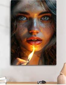 Resim Parlak Metal Baskı Tablo - Vektörel Güzel Kadın 