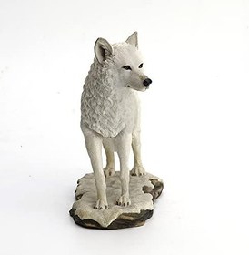 Resim Veronese Design 7 7/8 Uzun Arktik Beyaz Kurt Ayakta Gerçekçi Hayvan Yaban Hayatı Figürü El Yapımı Reçine Heykel Hediye 